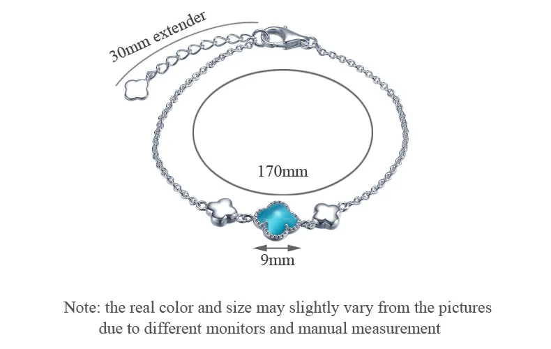 Blue Four Leaf Clover Bracelet