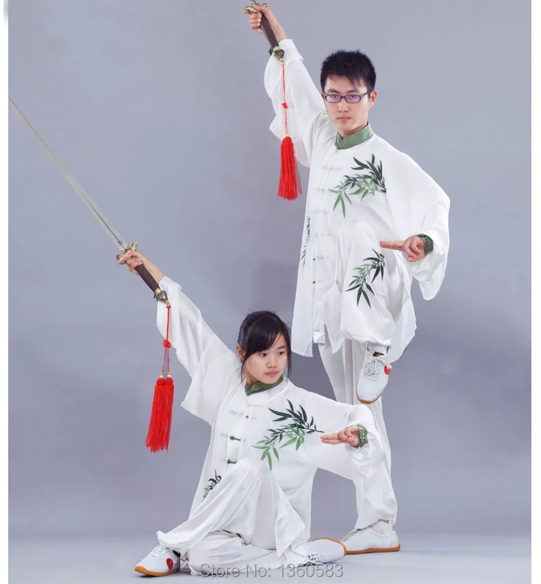 

[Oriental charm] Customize Tai chi clothing kungfu uniforms Martial arts clothes wushu suit bamboo Embroidery for men women kids