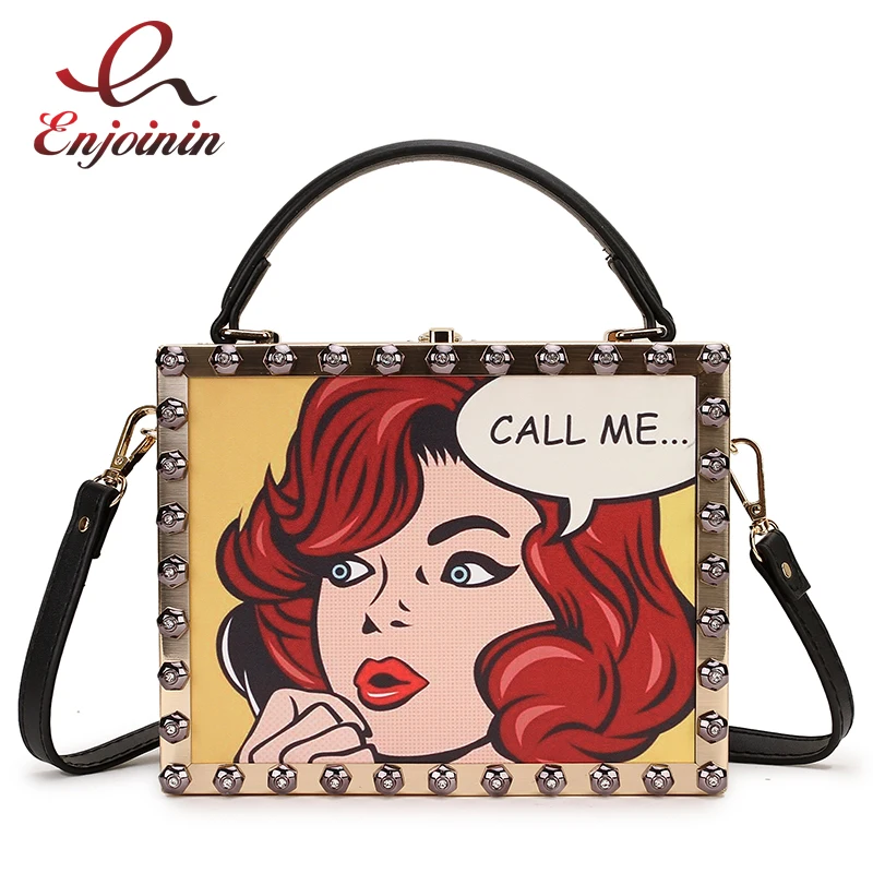

Fashion Cartoon Characters Flower Box Style Faux Suede Women Party Handbag Shoulder Bag Daily Casual Totes Female Designer Bag