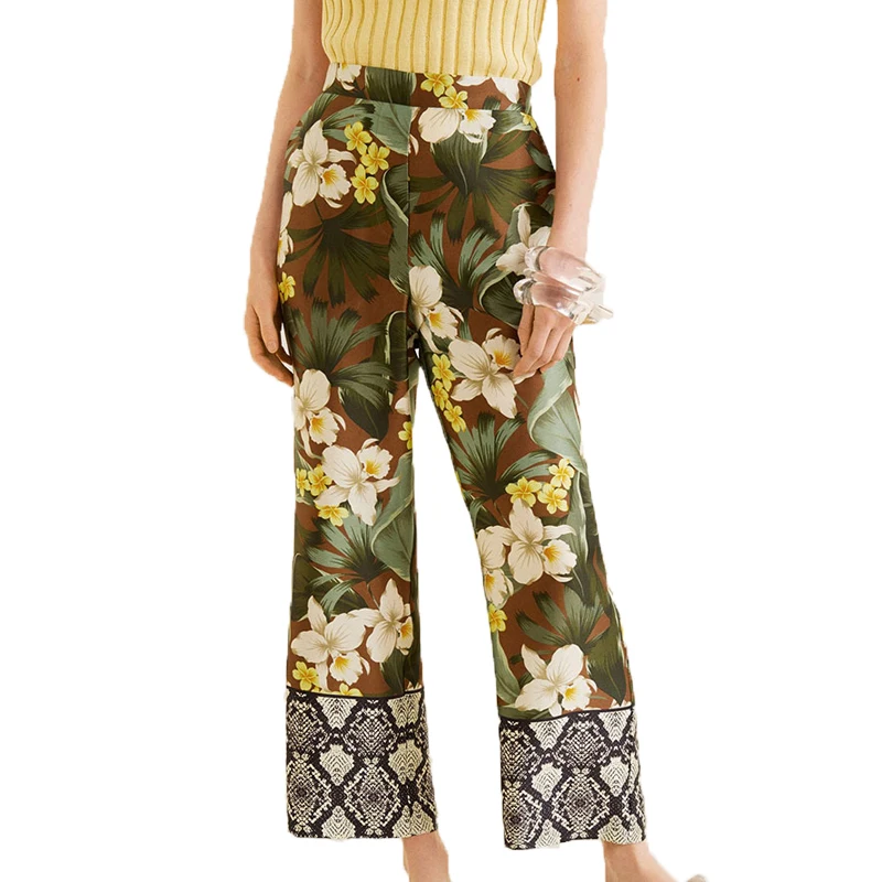 

Summer pants women patchwork casual pants high waist pants printing womens clothing 2019 trousers women