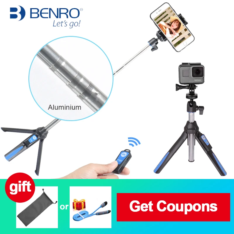 BENRO MK10 33inch Rotation Tripod Selfie Stick Bluetooth Remote Extend
