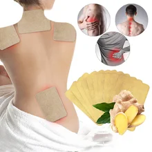 10 pièces/1 sac Gingembre Dos Douleur Patch Cou Massage Dos Chauffe-Corps Autocollant Auto-Chauffant 12h Hiver Garder Commune Pied Chaud Genou