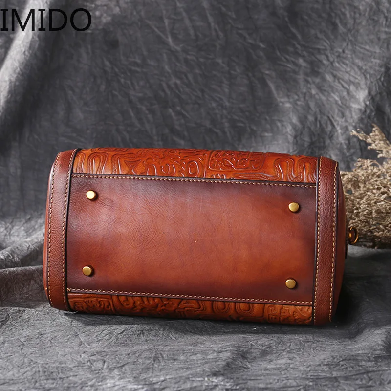 IMIDO 2019 новая кожаная одноцветная Ретро женская сумка на одно плечо из воловьей