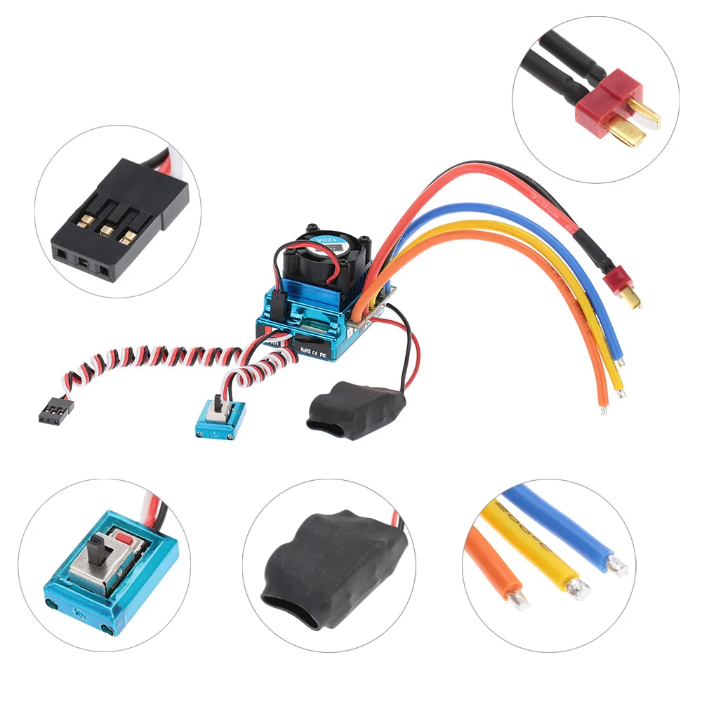 120A Бесщеточный Регулятор скорости ESC для автомобиля 1/8 1/10 1/12|esc speed controller|speed