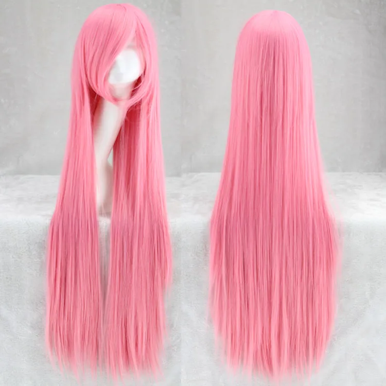 Женские 100 см 4" длинные женские синтетические парики для косплея волосы костюмы на Хэллоуин Perruque Peruca Femininas Coser - Цвет: light pink