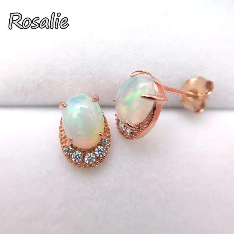 

Rosalie,Simple natural gemstone natural opal stub earring 925 sterling silver fine jewelry for women daily wear gift for wife