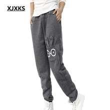 Xjxks Новинка г. Штаны Женский Улица большие глаза мультфильм кролик Свободные повседневные штаны длина Легкий штаны-шаровары ca107