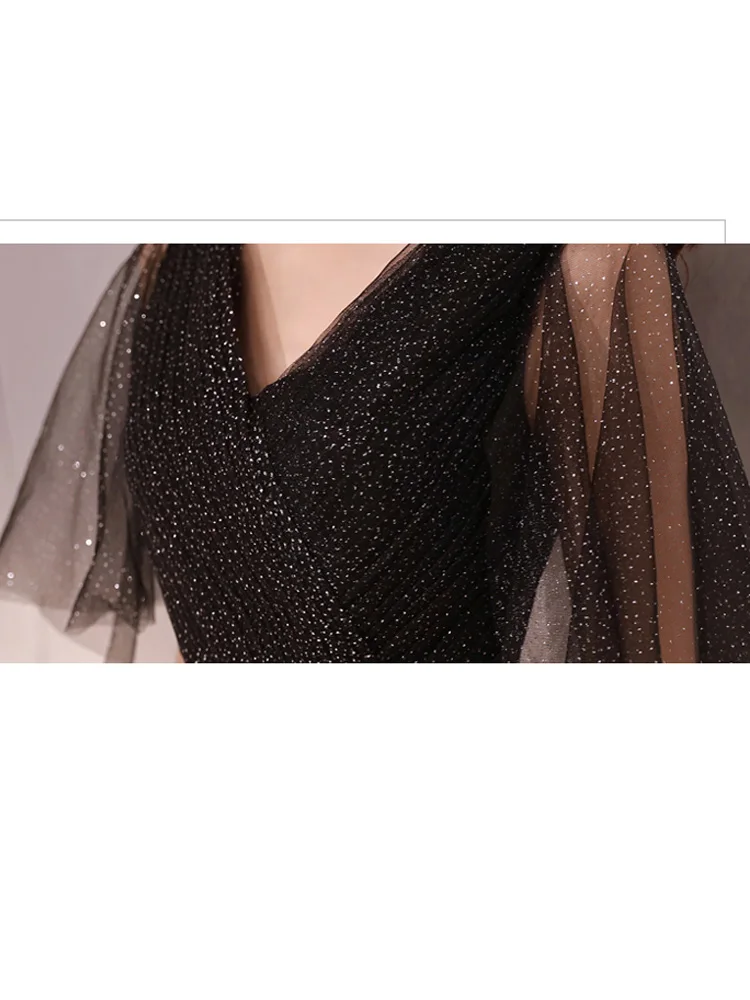Вечерние платья Robe De Soiree длинного размера плюс сексуальное женское вечернее платье с v-образным вырезом вечернее платье с коротким рукавом тонкое платье для выпускного вечера E545