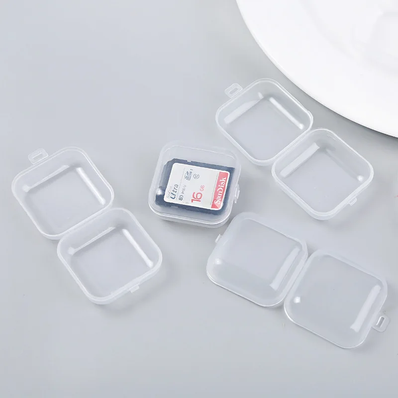10pcs Mini Clear Plastic Small Box Jewelry Earplugs Storage Box Case Container Bead Makeup Transparent Organizer Gift boxes