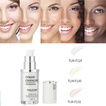 

Color Changing Foundation Moisturizing Cover Blemishes Even Skin Color Portable Liquid Foundation