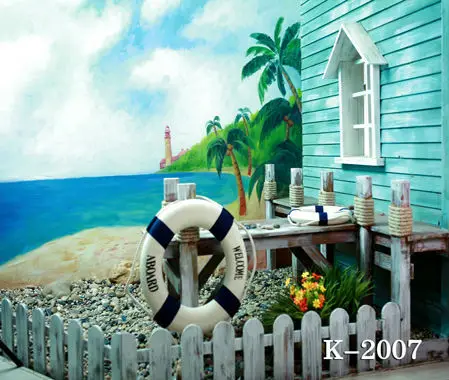

10x10ft vinyl photography backdrop vinyl backdrops for photography vintage photography background summer sea and the house k2007
