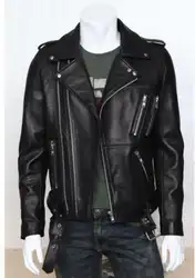 Для Мужчин's кожаный жакет лацкан мульти-молния заклепки погоны мотоцикл улица панк стиль Pu Байкер для мужчин Кожаная куртка для мужчин