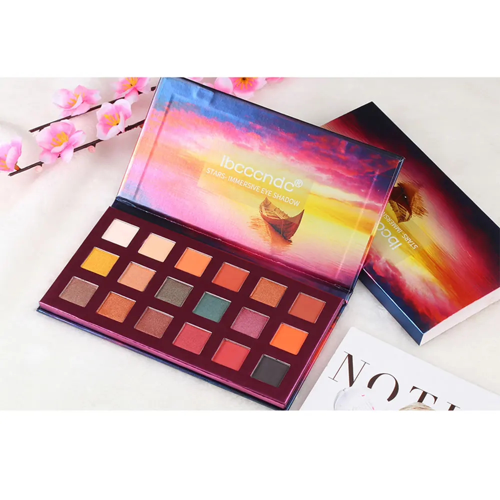 

18 Colors Sunset Yellow Theme Matte Pearlescent Eyeshadow Palette Glitter Shimmer Palette Diamond Eyeshadow Makeup TSLM2