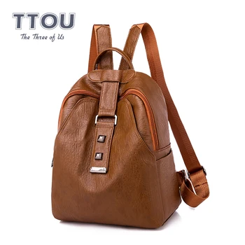 

Casual Fashion Women Backpack Large Capacity Female Mochilas School Bag Book Backpack for Teenage Girls PU Leather Travel Bag