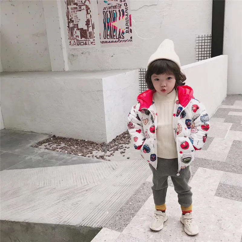 Celveroso Girls boys winter jackets fashion cartoon Clothing coat baby girl warm casual Outerwear Sesame Street Kids jackets