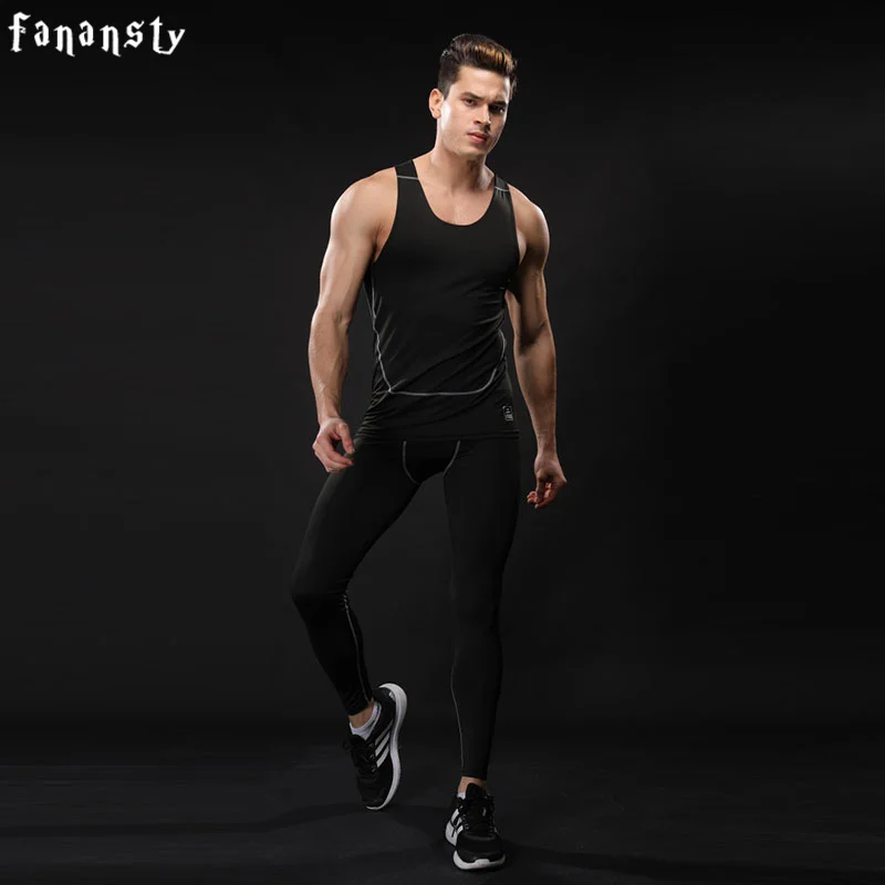 Спортивный костюм компрессионный комплект для мужчин комплекты бега фитнес