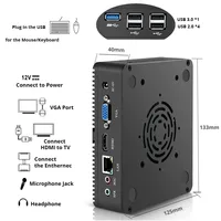ssd intel OLOEY Fanless מיני PC Intel Celeron N2930 Windows 10 HTPC USB 4GB RAM 120GB SSD 300Mbps WiFi Gigabit Ethernet HDMI VGA 5 * (5)