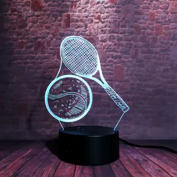 

Luminous 3D Nightlight Visual Illusion LED 7 Colors Changing Light Tennis Ball Sport Model Toys