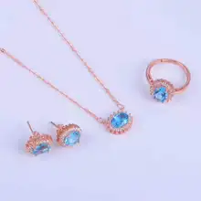 Натуральный топаз кольца серьги ожерелье кулон набор++ 925 серебро платина комплект ювелирных изделий