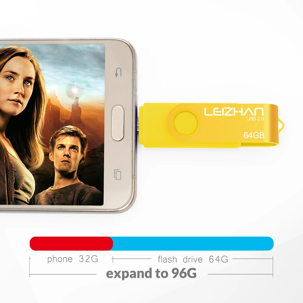 LEIZHAN Micro flashdrive Android накопитель OTG USB флеш 128 Гб 64 ГБ 32 16 8 4 г Флешка карта памяти