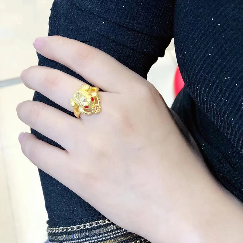 JYX 24K Pure Gold Ring Real AU 999 Solid Gold Rings Elegant Shiny Beautiful Upscale Trendy Classic Jewelry Hot Sell New