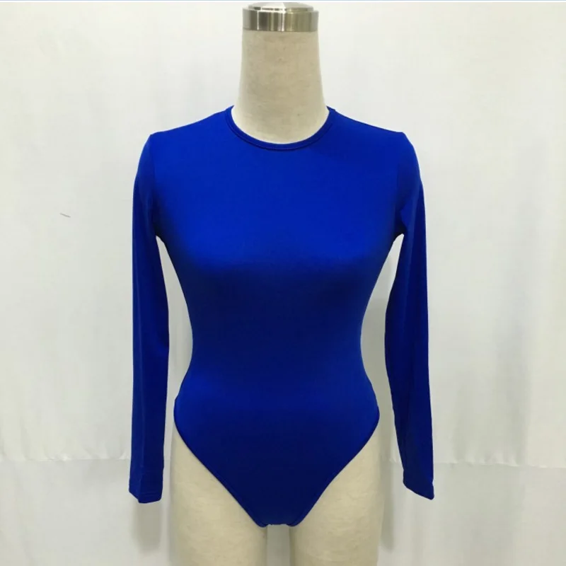 Sexy long sleeve bodysuit Women elastic black nude fashion elegant bodysuit Casual Button winter autumn romper Female body suits