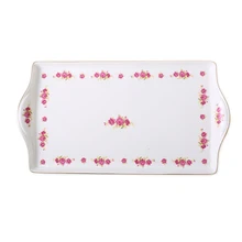 Новое поступление керамический поднос прямоугольный Европейский сад маленький цветочный керамический поднос для фруктов британская Корейская чайная тарелка