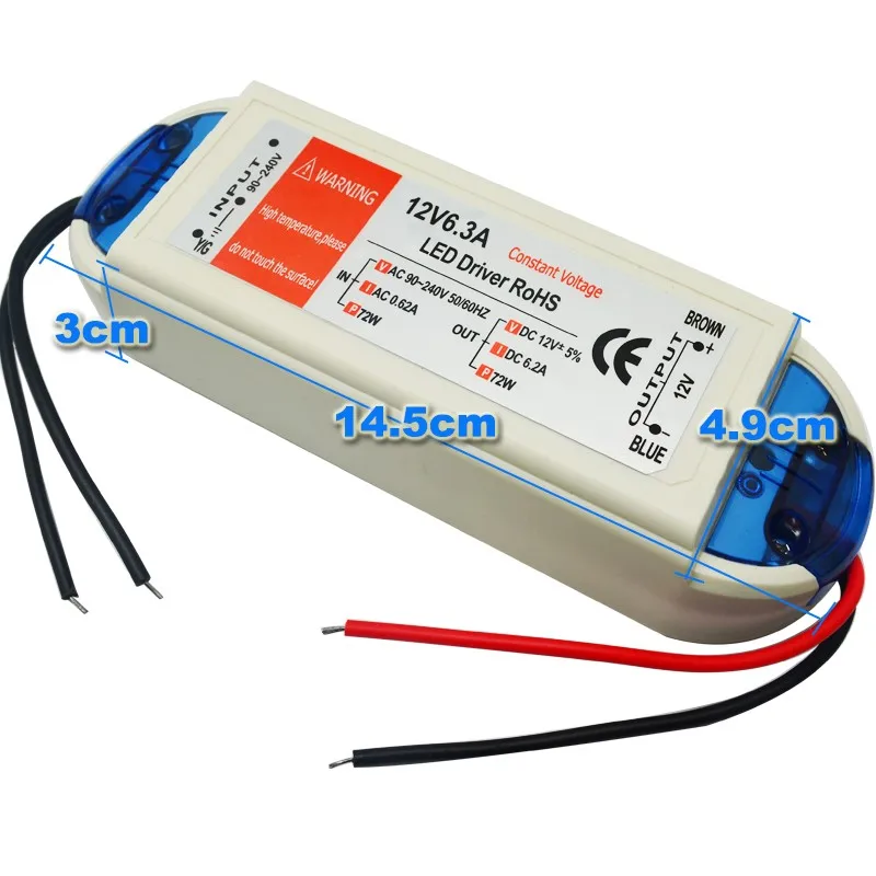 led power supply led transformer 12v led driver 5W 18w 28w 48w 72w 100w for led strip mr16 mr11