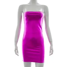 5 цветов сексуальное кожаное без бретелек Бандажное облегающее мини-платье для женщин виниловое кожаное белье Клубная одежда