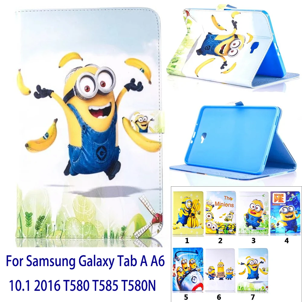 Чехол для Samsung Galaxy Tab A 10 1 2016 T580 T585 T580N чехол планшета с принтом милых миньонов
