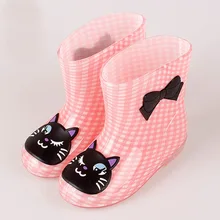 2017 New Children' Rain Boots Candy Color Cartoon Antiskid Waterproof For All Seasons Boy And Girl Baby Rubber Shoes Free
