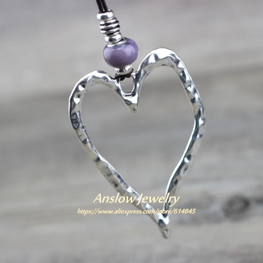 Anslow Креативный дизайн модные украшения бренд сердце любовь бусы с подвеской цепочка на свитер аксессуары 90 см длина LOW0069AN - Окраска металла: Purple