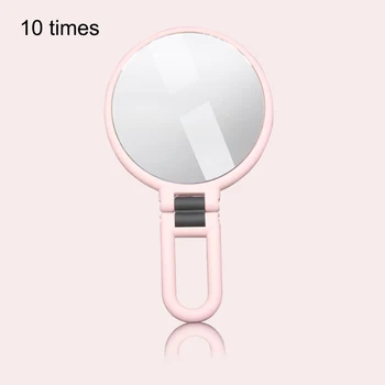

10x Magnifying Handheld Mirror-Travel Folding Hand Held Mirror-Double Sided Pedestal Makeup Mirror With 15/10x Magnification