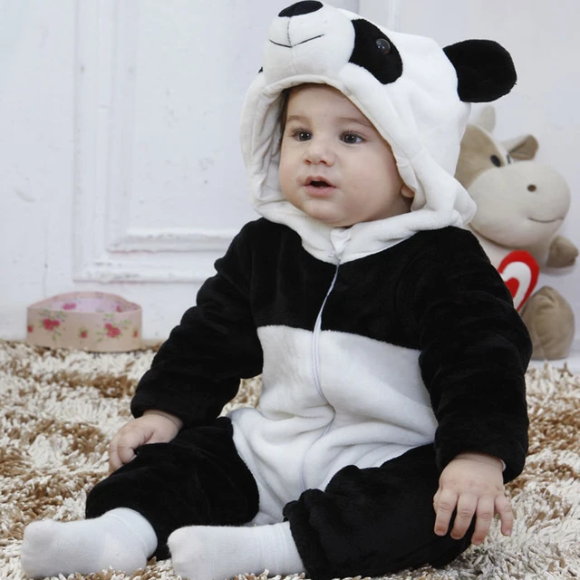 Invierno 2018, pijamas animales de Panda cálidos para niños y niñas, pijamas gruesos para bebés, ropa de dormir para bebés Jumpsuit0-3Y _ - AliExpress Mobile