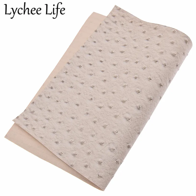 Lychee Life тисненая страусиная кожа ткань A4 ПВХ 29x21 см синтетическая ткань DIY Современная домашняя одежда Текстиль Швейные аксессуары - Цвет: 1