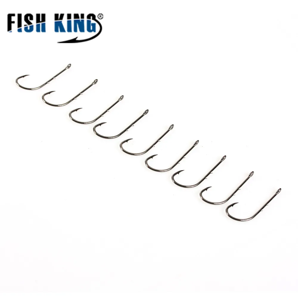 FISH KING 50 шт. Baitholder 6#-12# HardnessBrand рыболовный крючок, брендовый рыболовный крючок, рыболовные крючки, BAITHOLDER, черный цвет, джиг, большой