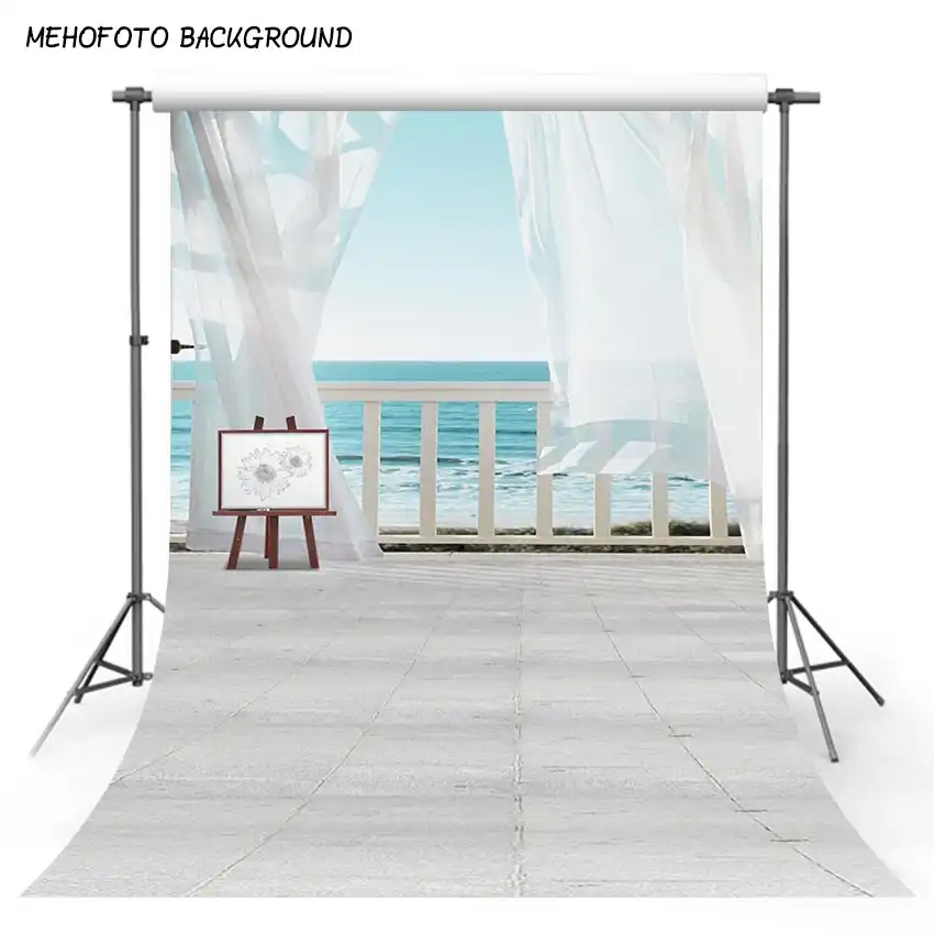 10x8ft White Windowsill Backdrop Vinyl Window View Photography Background White Window Curtains Spring Landscape Sunshine Children Kids Adult Portrait Photo Vedio Studio Props