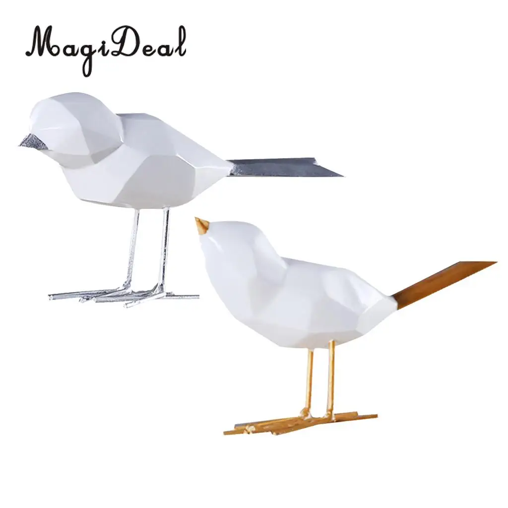 Resin Modern Bird Figurine Statue Abstract Art Sculpture for Home Room Decor