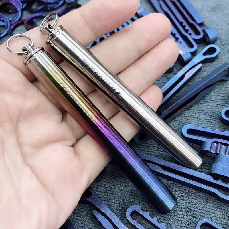 

New Portable Titanium Alloy Waterproof Bottles Titanium Toothpick Seal Bottle EDC Outdoor Tool Toothpick Holder