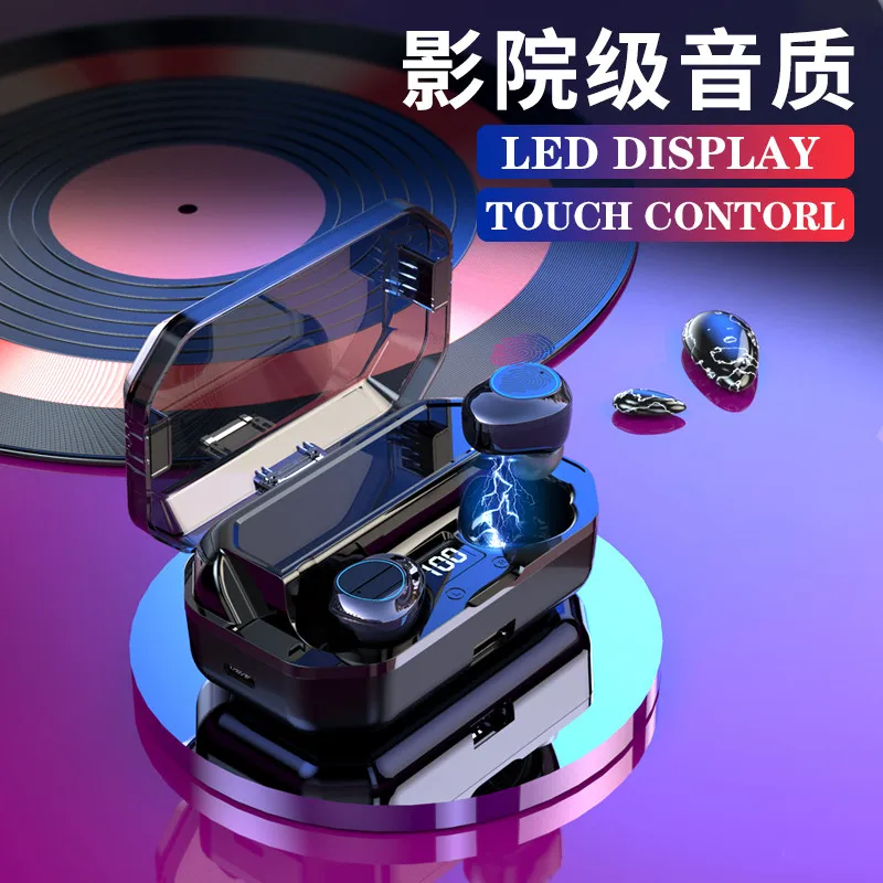 YULUBU New G03 Earphone Wireless 6000mAh LED Smart Power Bank TWS 5.0 Bluetooth 9D Stereo IPX7 Waterproof PK G02 for all phone