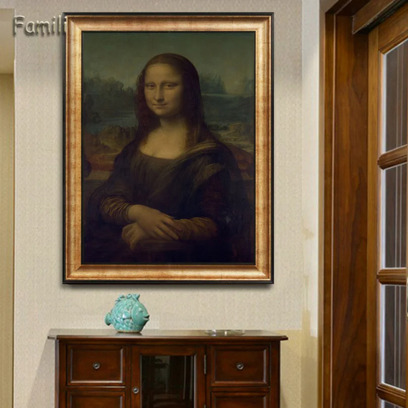 Картина маслом Leonardo Da Vinci The Mona Lisa Smile классика холст принт постеры Настенная