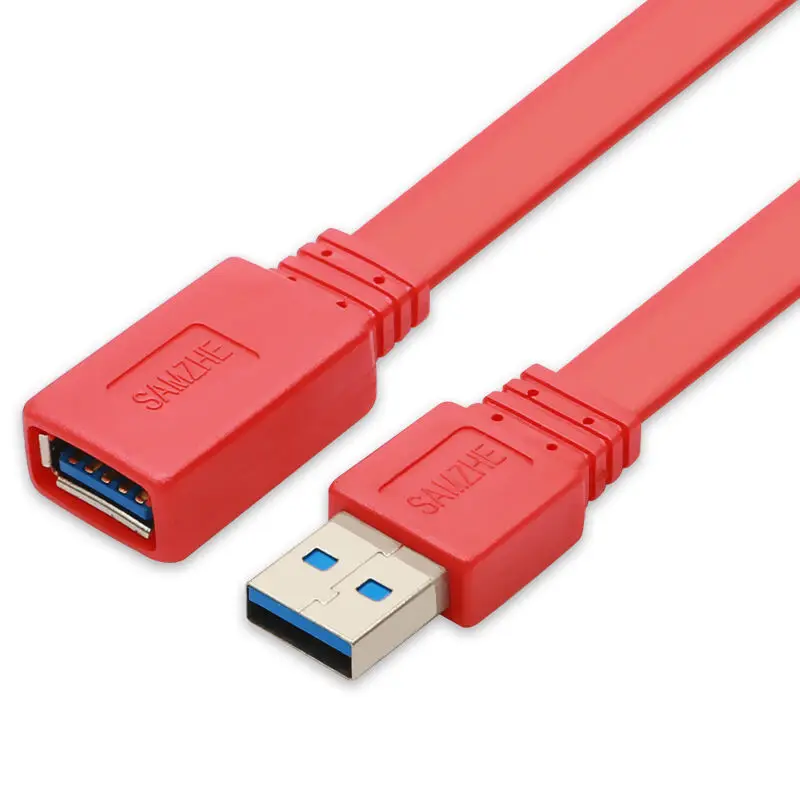 

SAMZHE High-Speed USB 3.0 flat AM/AF data extension cable 0.6/1/1.5/3/5m Red