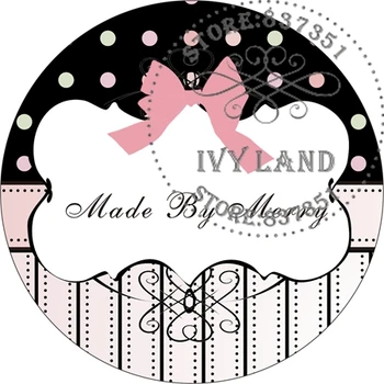 

Free Shipping,New Paper,Custom Adhesive Sticker / Label,For Dessert / Store,Circle 5cm,D9