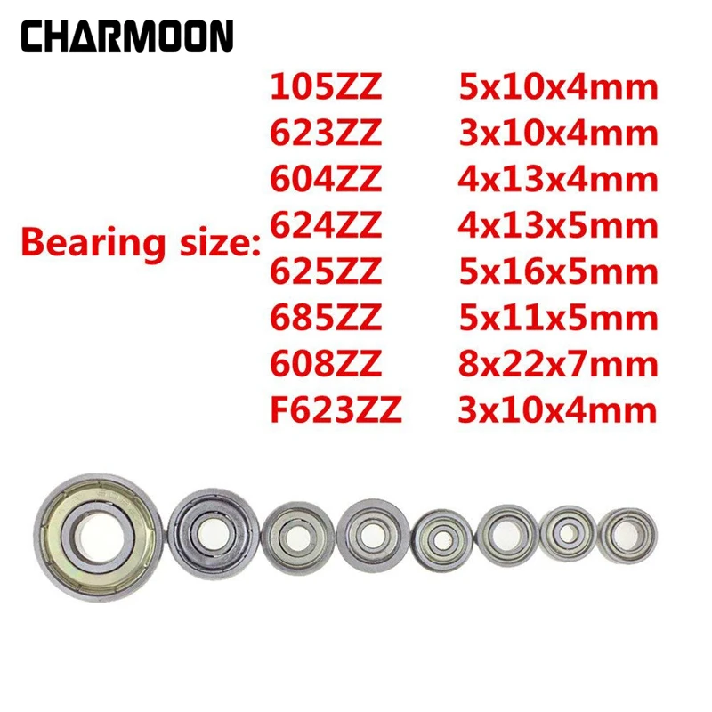 10pcs Double Shielded Miniature High-carbon Steel Single Row 608ZZ 105ZZ 623ZZ 624ZZ 625ZZ 685ZZ F623ZZ 604ZZ Ball Bearing New