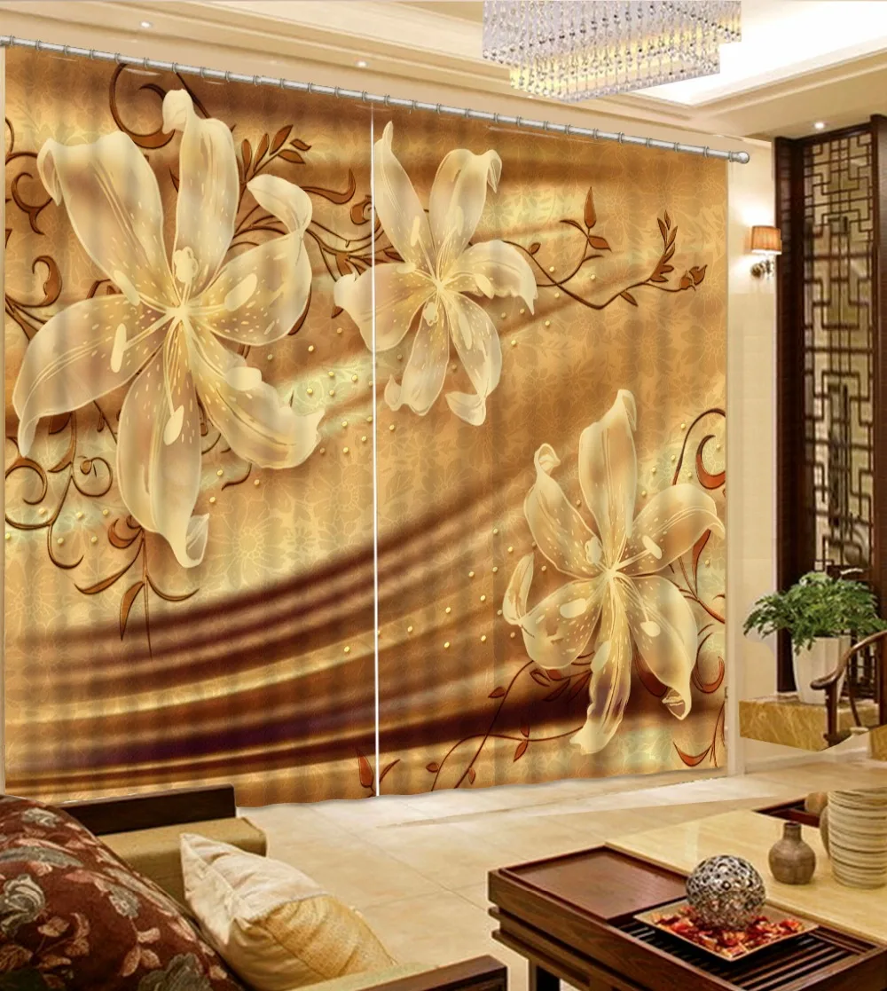 3D Curtains Customize Retro flowers curtains for living room | Дом и сад