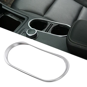 

ABS Chrome Water Cup Holder Cups Cover Interior Trim Molding Strip For Mercedes benz CLA 2014 2015 2016 Car Styling