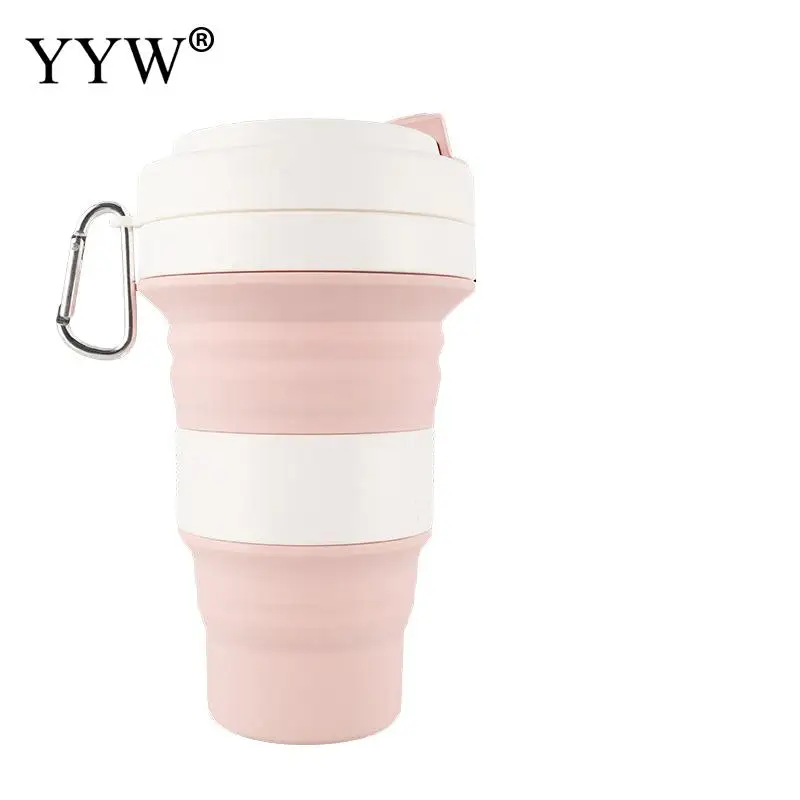 

550ml Portable Telescopic Drinking Collapsible Coffee Cup Multi-Function Folding Silica Cups Travel Outdoor Folding Silicone Cup