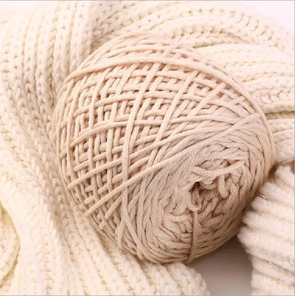

Dia.3mm Thick Yarn For Knitting Crochet Yarn Coarse Thread Hilo Para Tejer a Crochet 34 Colors 200g/roll Cotton