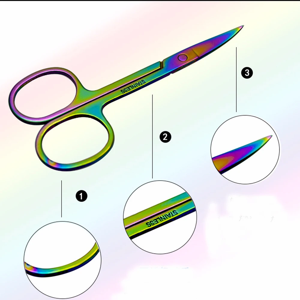 YALIAO, нержавеющая сталь, красочные ножницы для удаления волос, ножницы для макияжа, инструмент для макияжа, крепкий и крепкий для красоты
