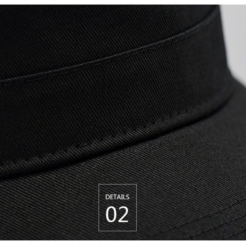 Фибоначчи Высокое качество Черный Военный колпак хлопок плоский Топ Мужская тактическая армейская шляпа